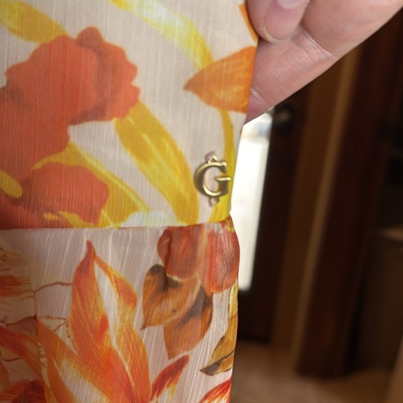 NWT GUESS Gilda Long Floral Sleeveless Maxi Dress Sunset Garden Size Small - Picture 9 of 16